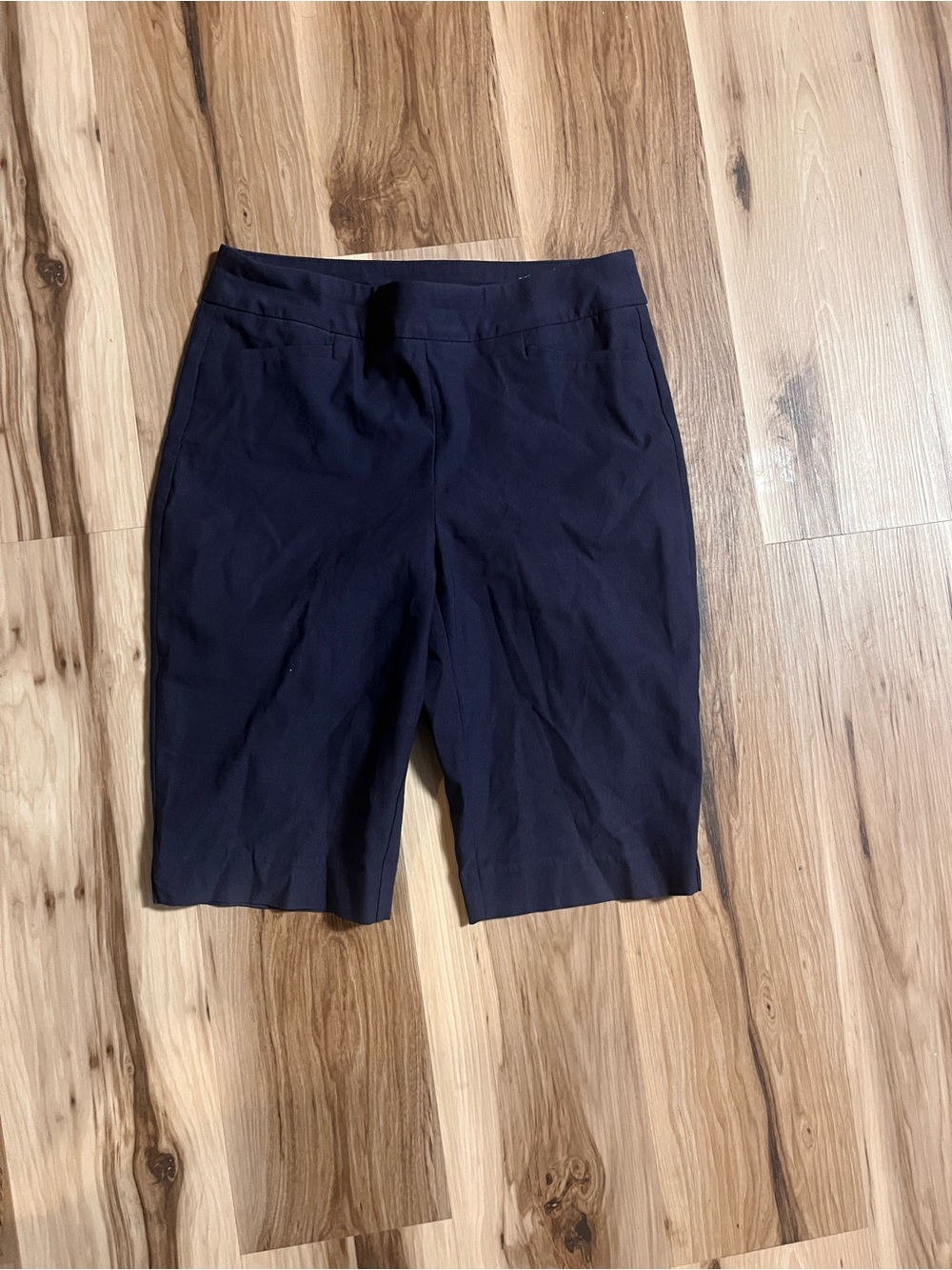 Chico's Dark Navy Stretch Bermuda Shorts